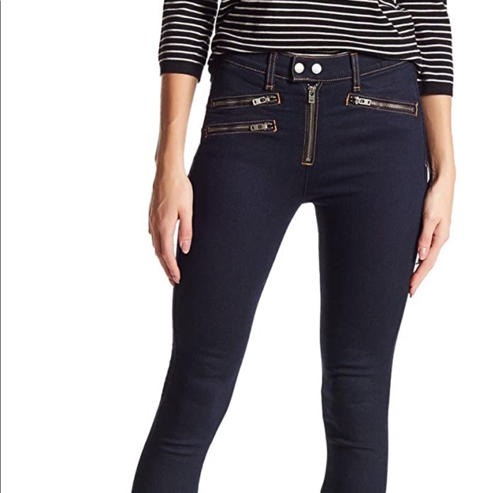 Rag & Bone skinny zipper jeans size 28. Very dark blue wash. Too cool for me ☺️